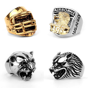 Men's Stainless Steel Animal Rings