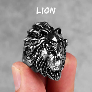 Men's Stainless Steel Animal Rings