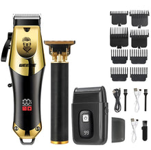 Load image into Gallery viewer, T9 Vintage Men's Electric Hair Clipper Beard Trimmer/Rechargeable Hair Cutting Machine With Nose Hair Trimmer Kit Boyfriend Gift