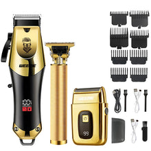 Load image into Gallery viewer, T9 Vintage Men's Electric Hair Clipper Beard Trimmer/Rechargeable Hair Cutting Machine With Nose Hair Trimmer Kit Boyfriend Gift