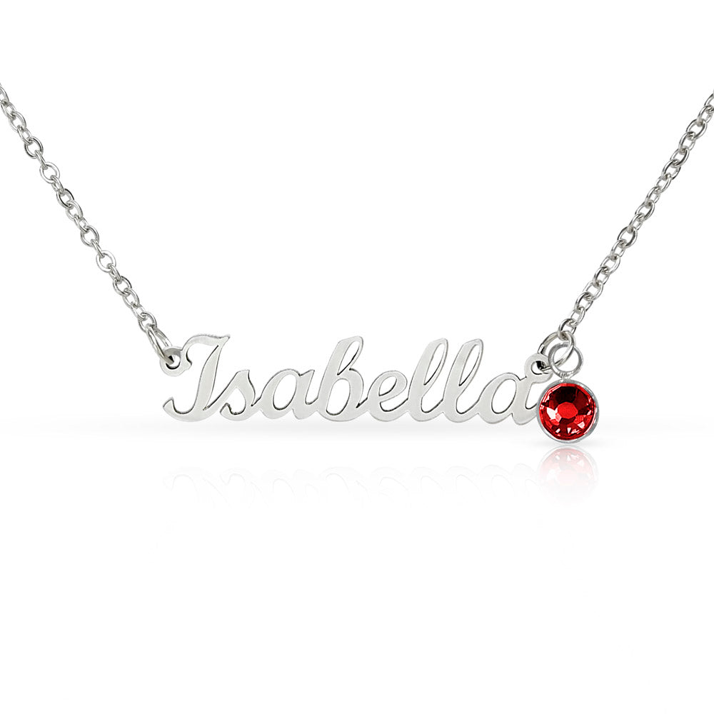 Custom Name Necklace with Birthstone 2