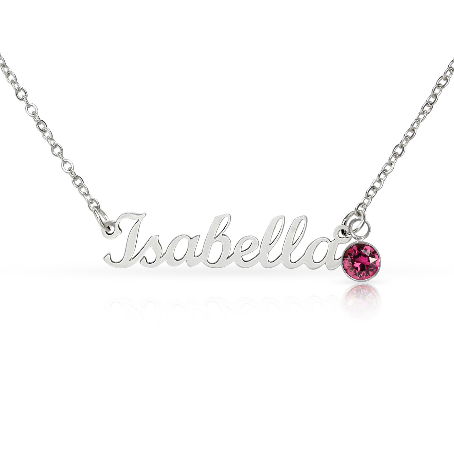 Custom Name Necklace with Birthstone 2