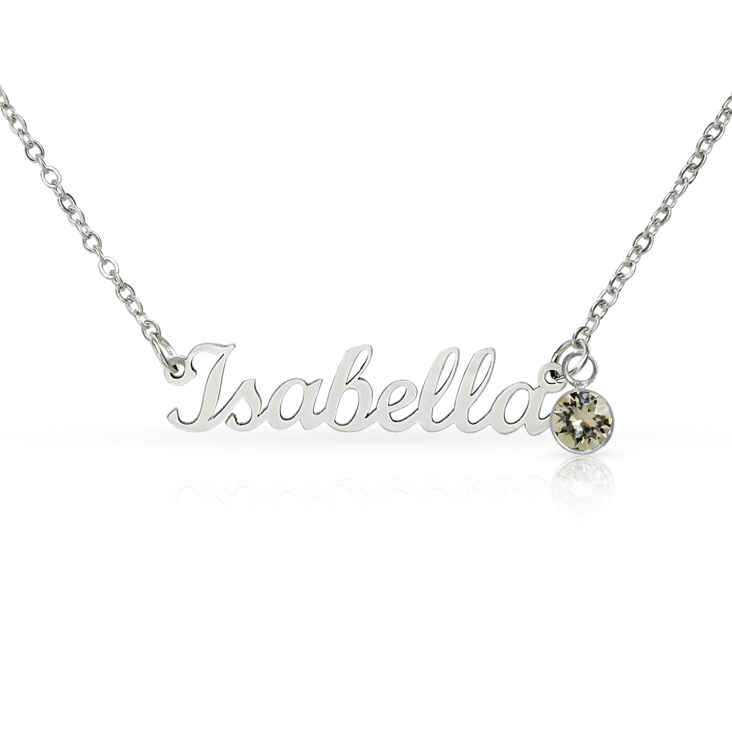 Custom Name Necklace with Birthstone 2