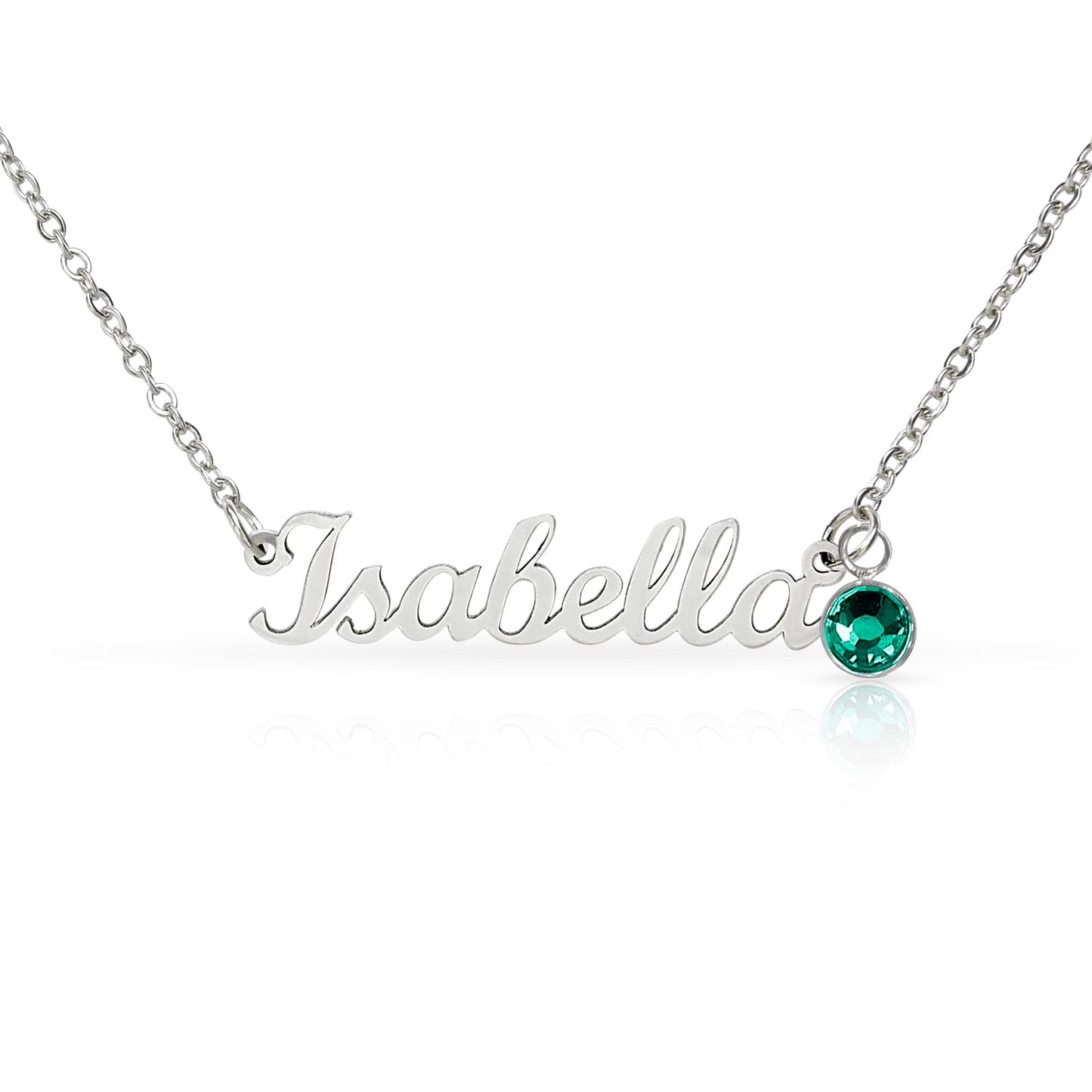 Custom Name Necklace with Birthstone 2