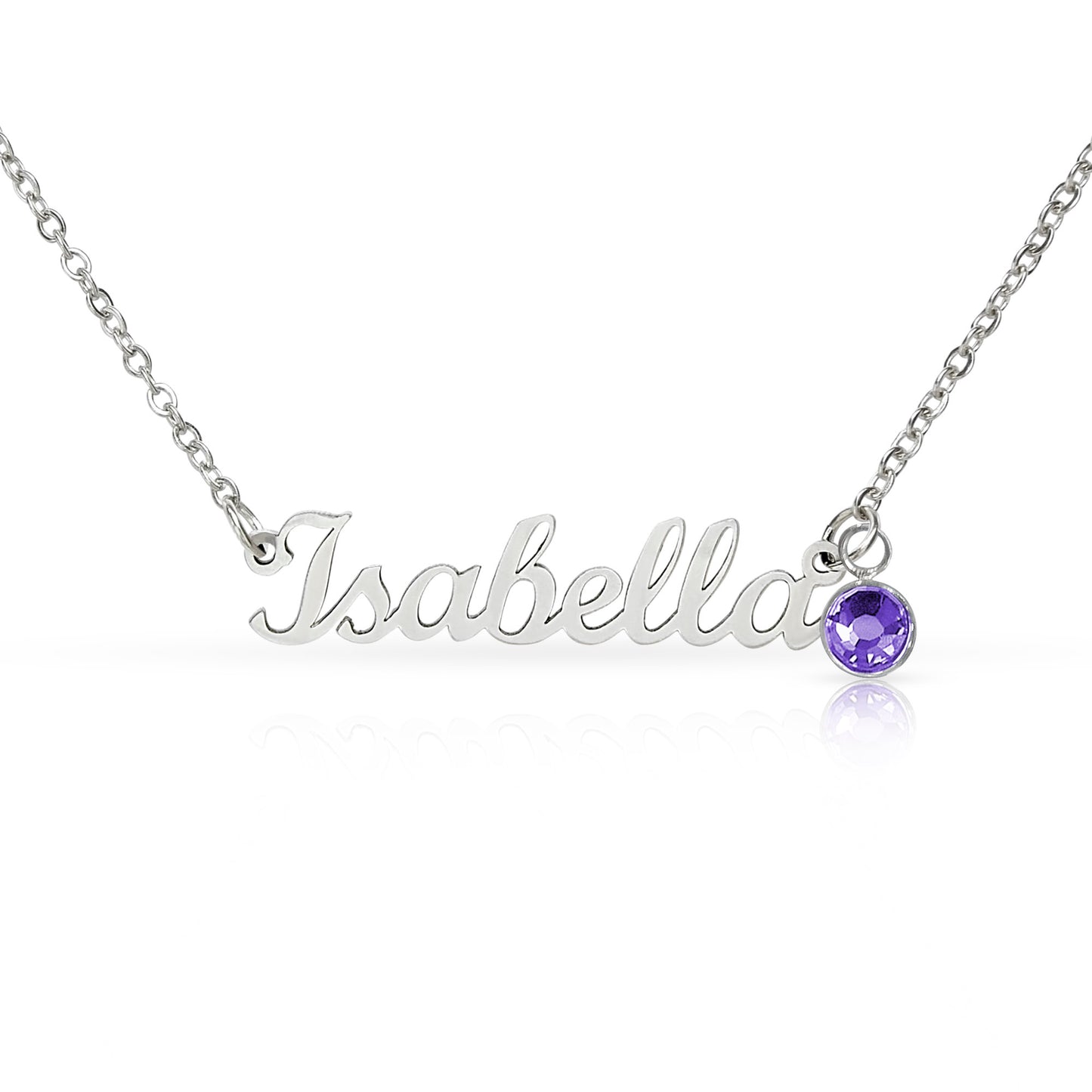 Custom Name Necklace with Birthstone 2