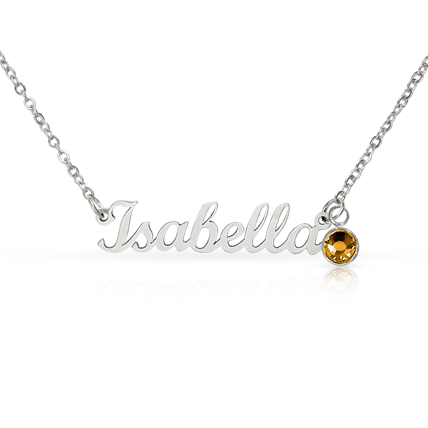 Custom Name Necklace with Birthstone 2
