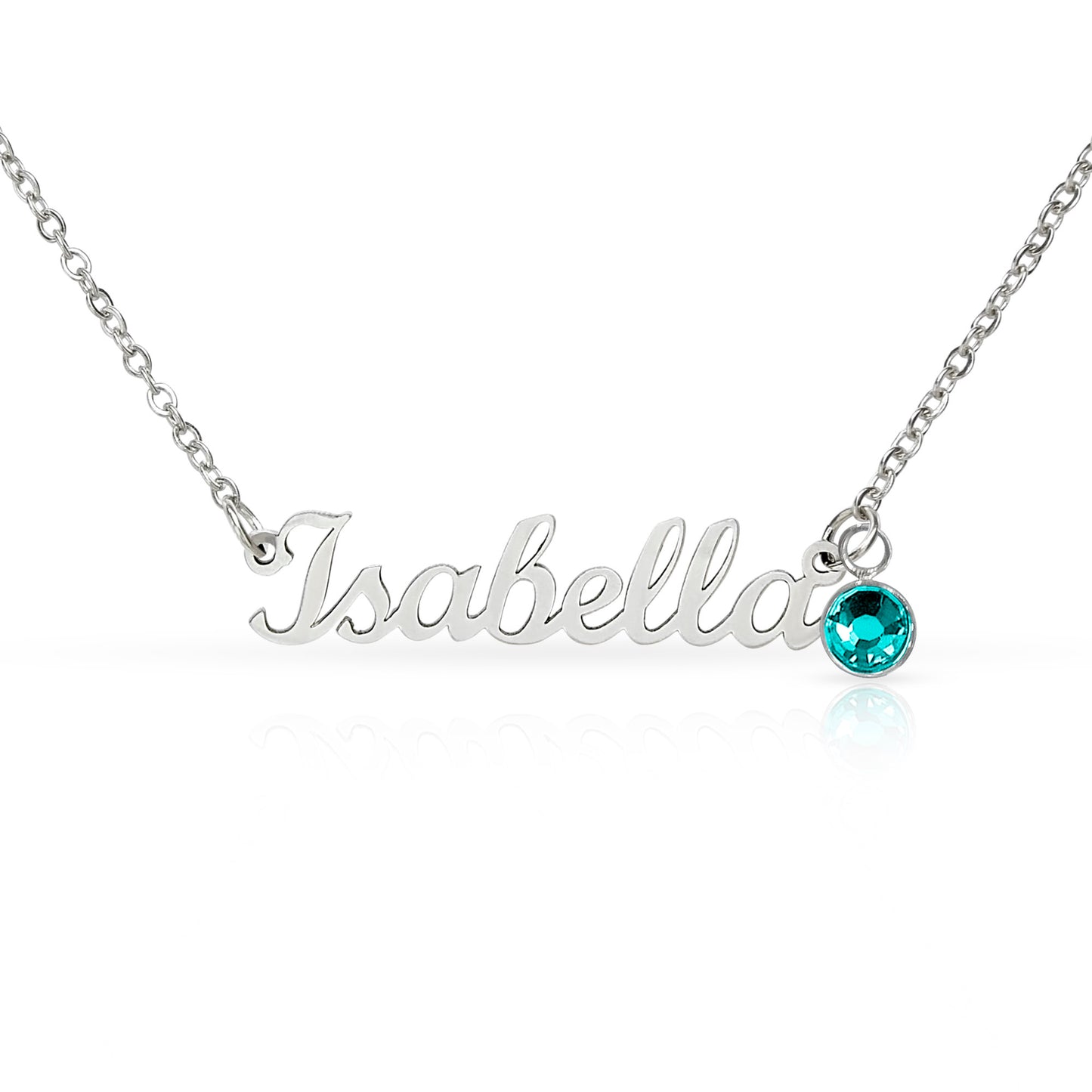 Custom Name Necklace with Birthstone 2