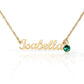Custom Name Necklace with Birthstone 2