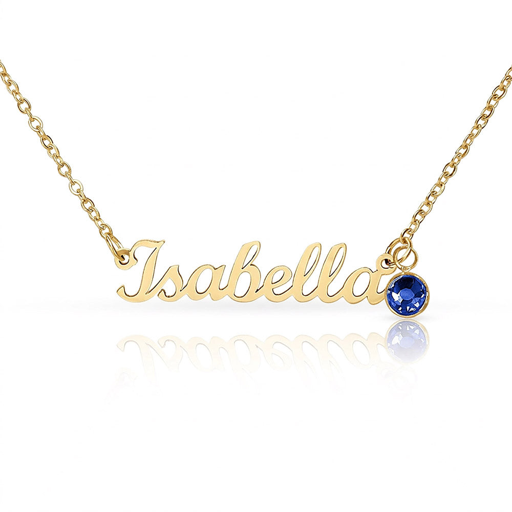 Custom Name Necklace with Birthstone 2