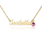 Custom Name Necklace with Birthstone 2