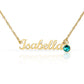 Custom Name Necklace with Birthstone 2