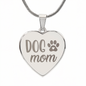 Dog Mom Engraved Heart Necklace