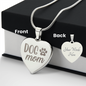 Dog Mom Engraved Heart Necklace