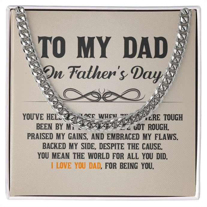 To My Dad Cuban Link Chain