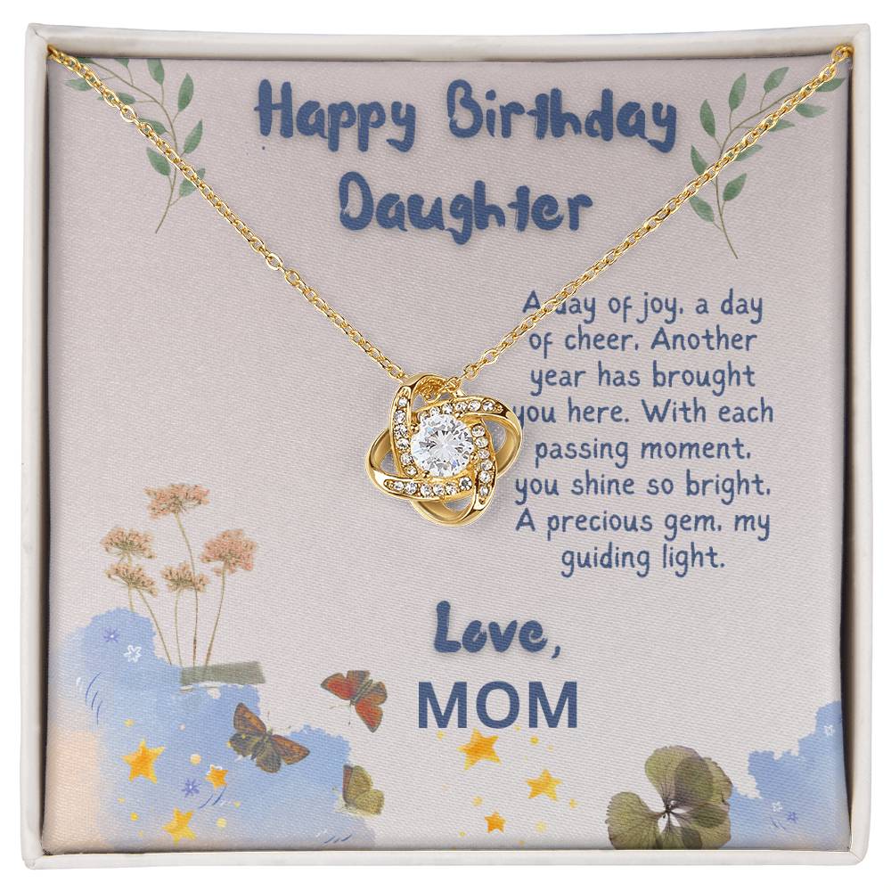 Happy Birthday Daughter Love Knot Necklace