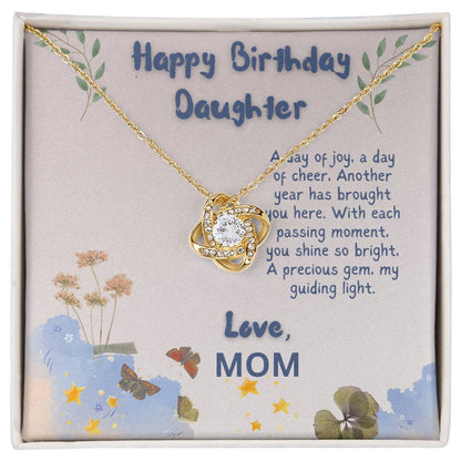 Happy Birthday Daughter Love Knot Necklace