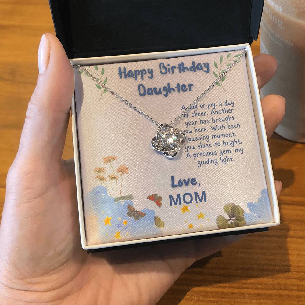 Happy Birthday Daughter Love Knot Necklace