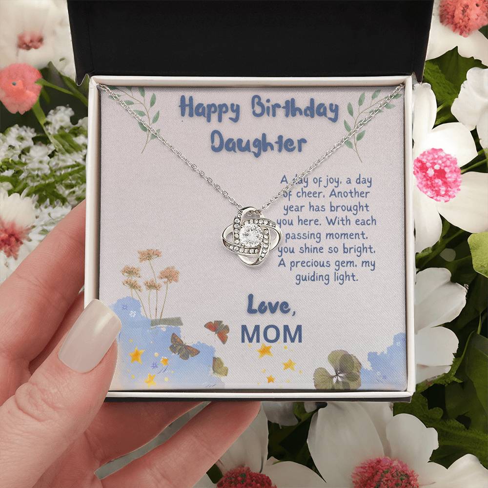 Happy Birthday Daughter Love Knot Necklace