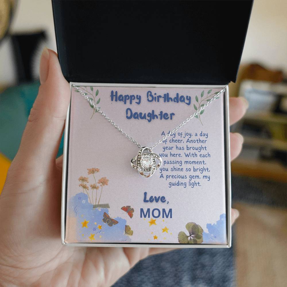 Happy Birthday Daughter Love Knot Necklace