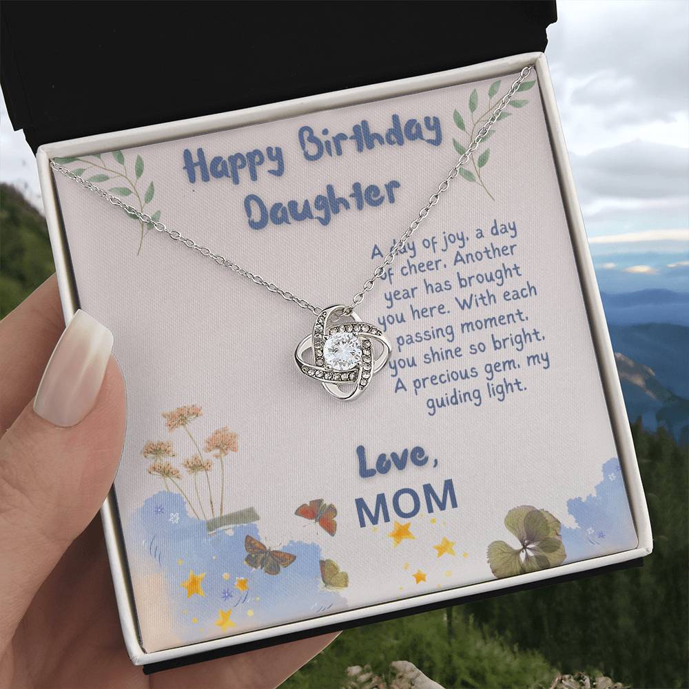 Happy Birthday Daughter Love Knot Necklace