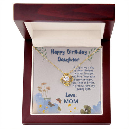 Happy Birthday Daughter Love Knot Necklace