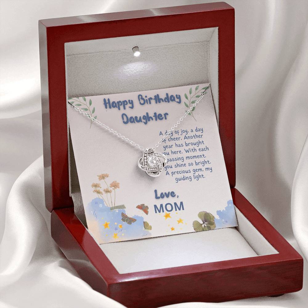 Happy Birthday Daughter Love Knot Necklace