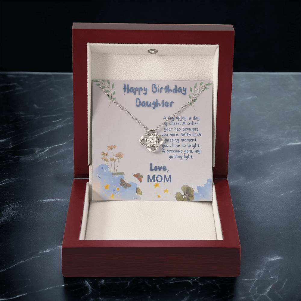 Happy Birthday Daughter Love Knot Necklace