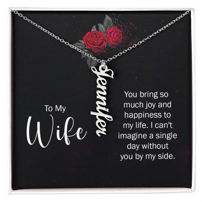 Vertical Name Necklace Gift For Wife