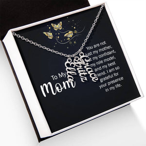 To Mom Multi Vertical Name Necklace