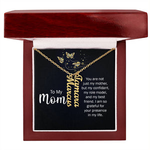 To Mom Multi Vertical Name Necklace