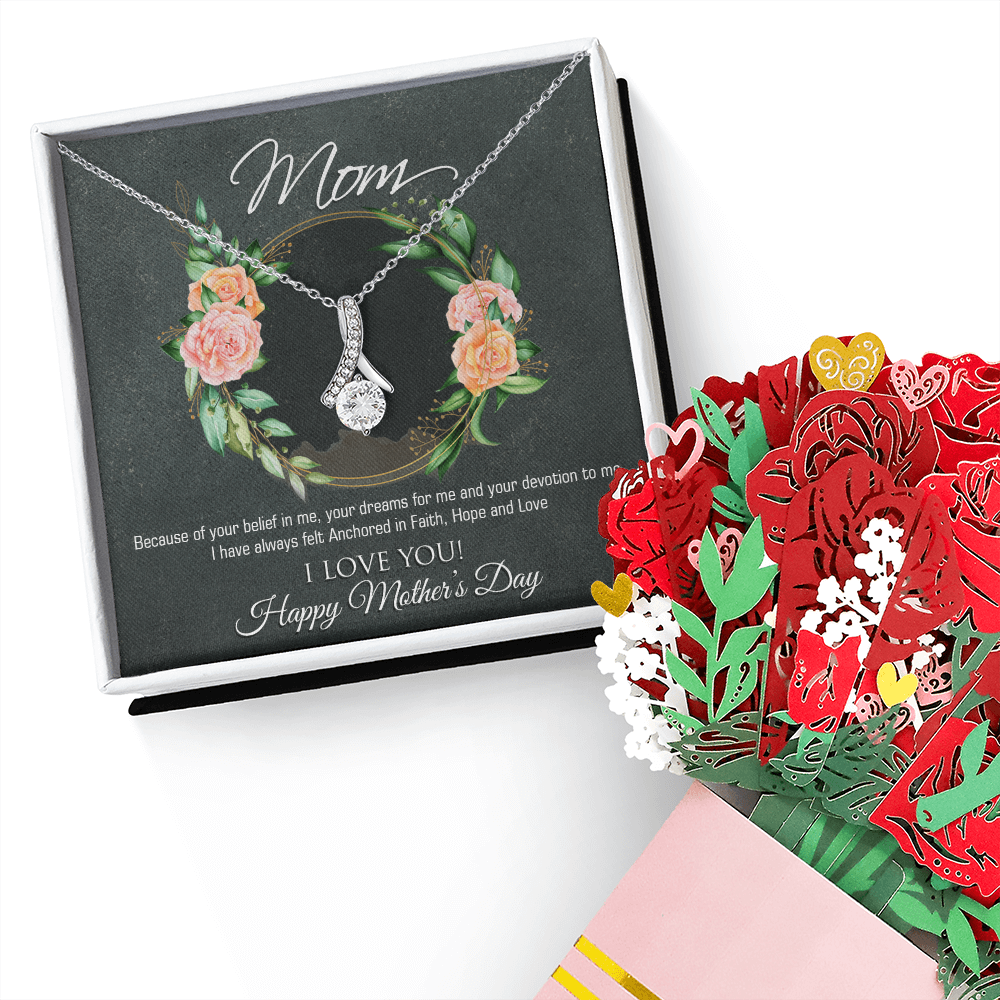 Alluring Beauty Necklace & Sweetest Devotion Flower Bouquet For Mom