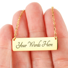 Load image into Gallery viewer, Stand For The Flag Horizontal Bar Necklace - Engraved
