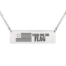 Load image into Gallery viewer, Stand For The Flag Horizontal Bar Necklace - Engraved