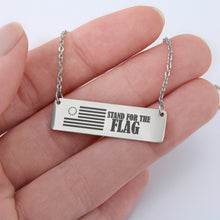 Load image into Gallery viewer, Stand For The Flag Horizontal Bar Necklace - Engraved