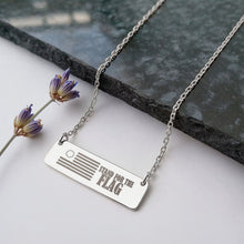 Load image into Gallery viewer, Stand For The Flag Horizontal Bar Necklace - Engraved