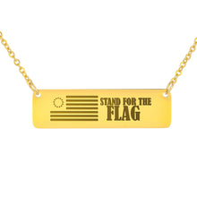 Load image into Gallery viewer, Stand For The Flag Horizontal Bar Necklace - Engraved
