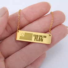 Load image into Gallery viewer, Stand For The Flag Horizontal Bar Necklace - Engraved