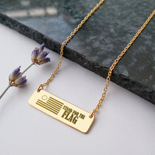Load image into Gallery viewer, Stand For The Flag Horizontal Bar Necklace - Engraved