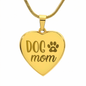 Dog Mom Engraved Heart Necklace