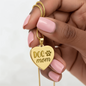 Dog Mom Engraved Heart Necklace