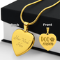 Dog Mom Engraved Heart Necklace