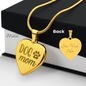 Dog Mom Engraved Heart Necklace
