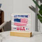 God Bless The USA Acrylic Square Plaque