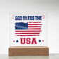 God Bless The USA Acrylic Square Plaque