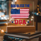 God Bless The USA Acrylic Square Plaque