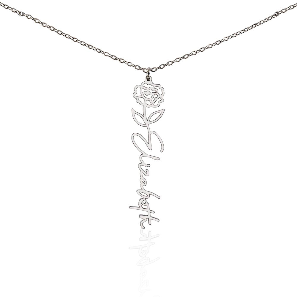 Flower Name Necklace (No Message Card)