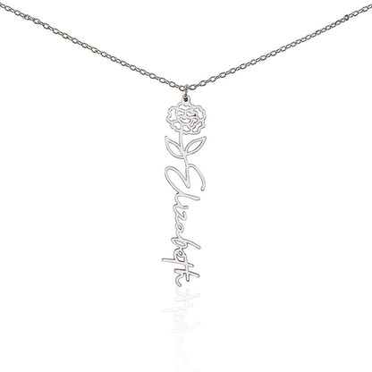 Flower Name Necklace (No Message Card)