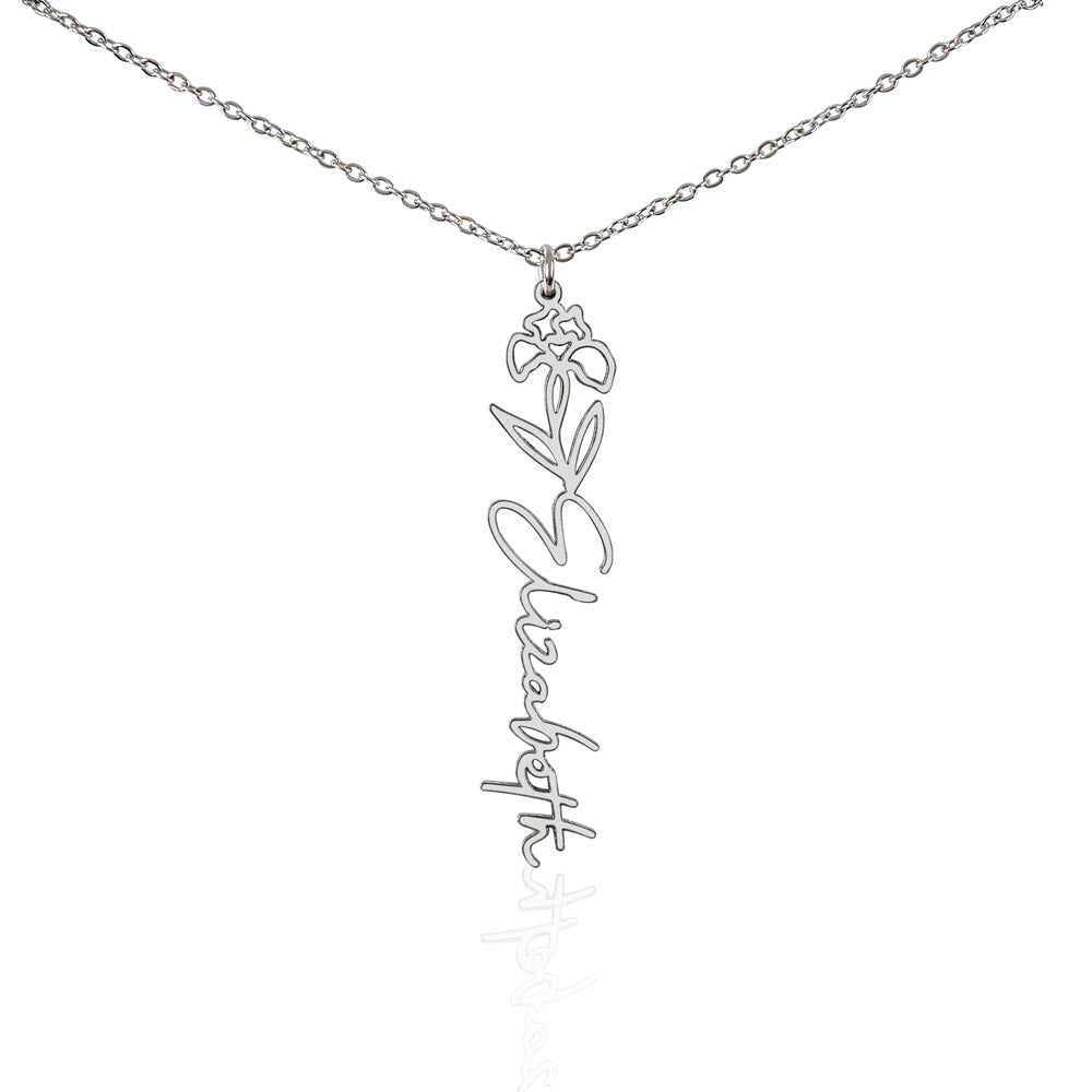 Flower Name Necklace (No Message Card)