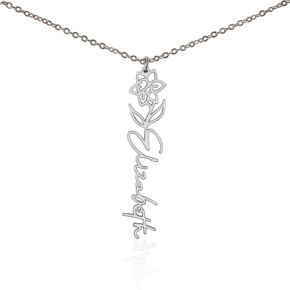 Flower Name Necklace (No Message Card)