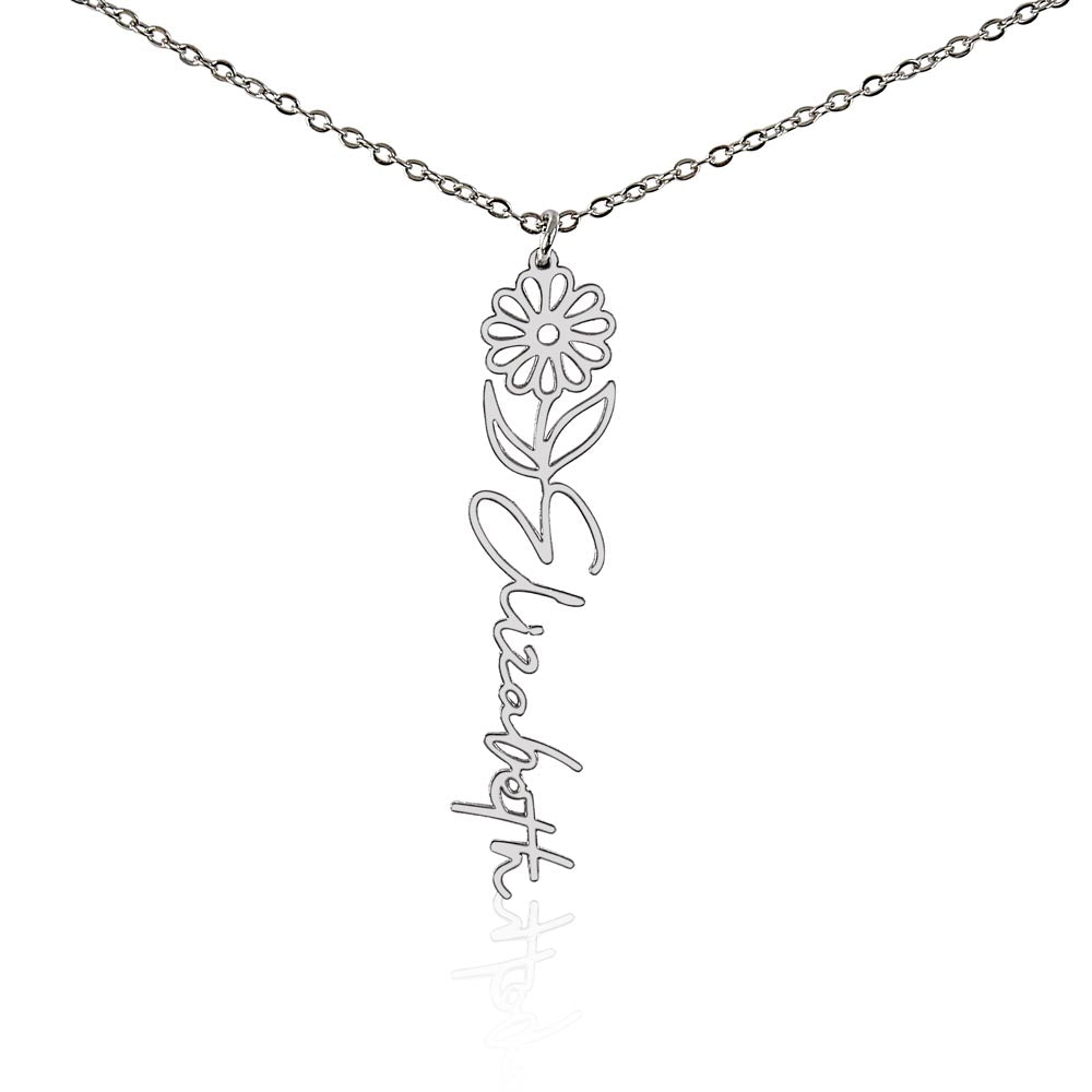 Flower Name Necklace (No Message Card)